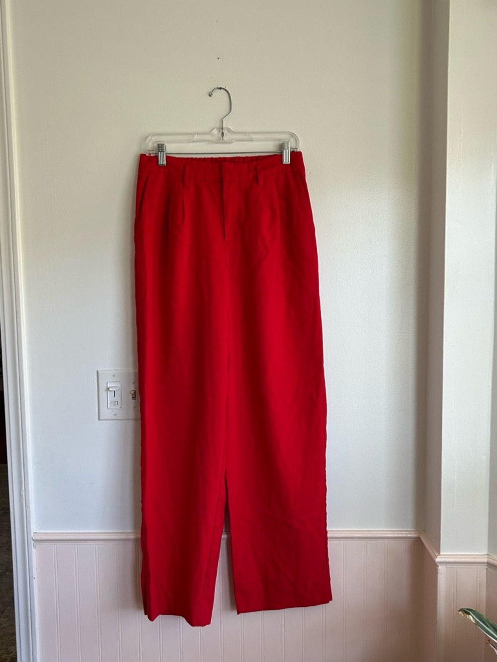 Wide Leg Red Pants Slacks Size 6 A New Day Classic Old Money Casual Preppy - Picture 2 of 7